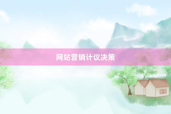 网站营销计议决策