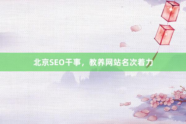 北京SEO干事，教养网站名次着力